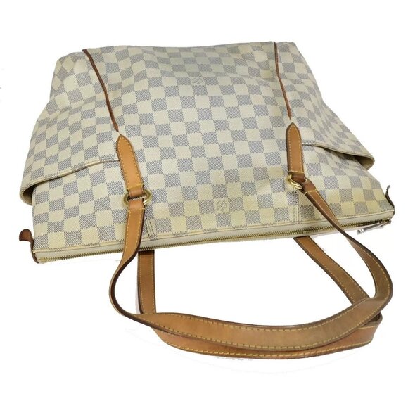 LOUIS VUITTON Totally MM Shoulder Bag Damier Azur Leather White - Picture 6 of 16